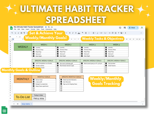 Ultimate Habit Tracker Spreadsheet