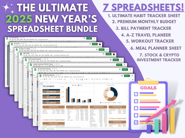 The Ultimate New Year’s Spreadsheet Bundle